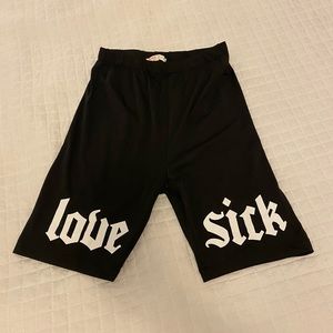 ROMWE “Love Sick” Biker Shorts
